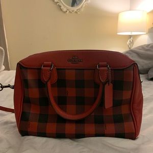 Red Plaid Coach Bag